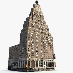 3D Paramount Building Low Poly model