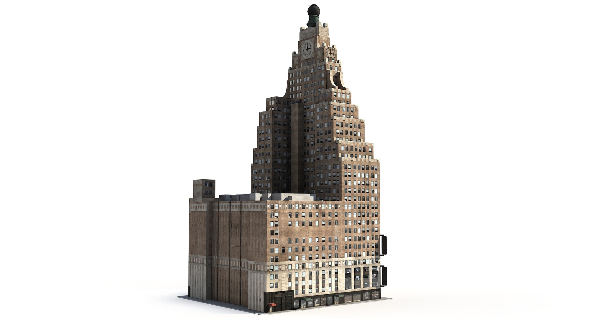 3D Paramount Building Low Poly Model - TurboSquid 1816144