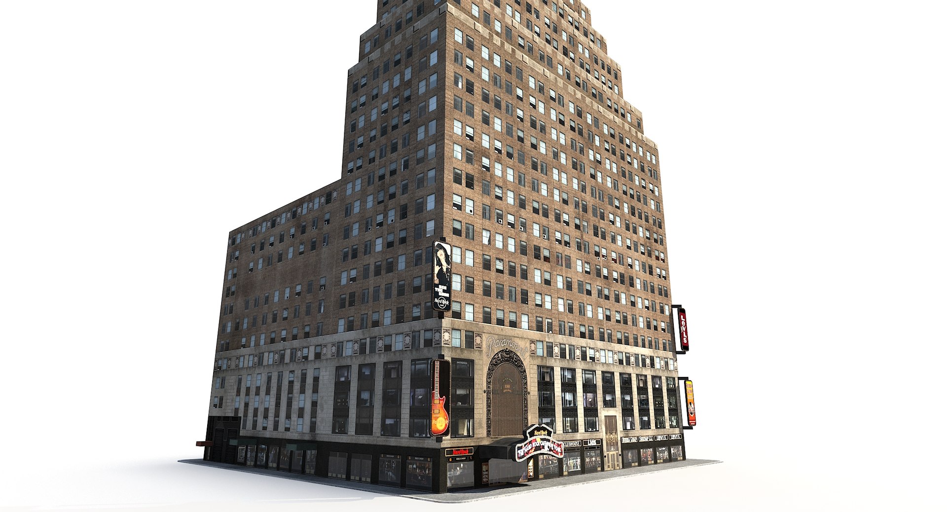 3D Paramount Building Low Poly Model - TurboSquid 1816144