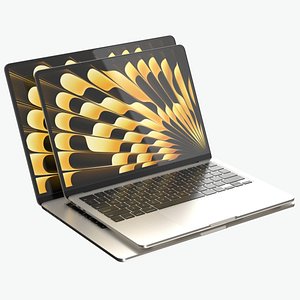 Apple MacBook Air M4 Starlight 3D model