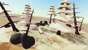 3D Stylized Season Conifer Package model