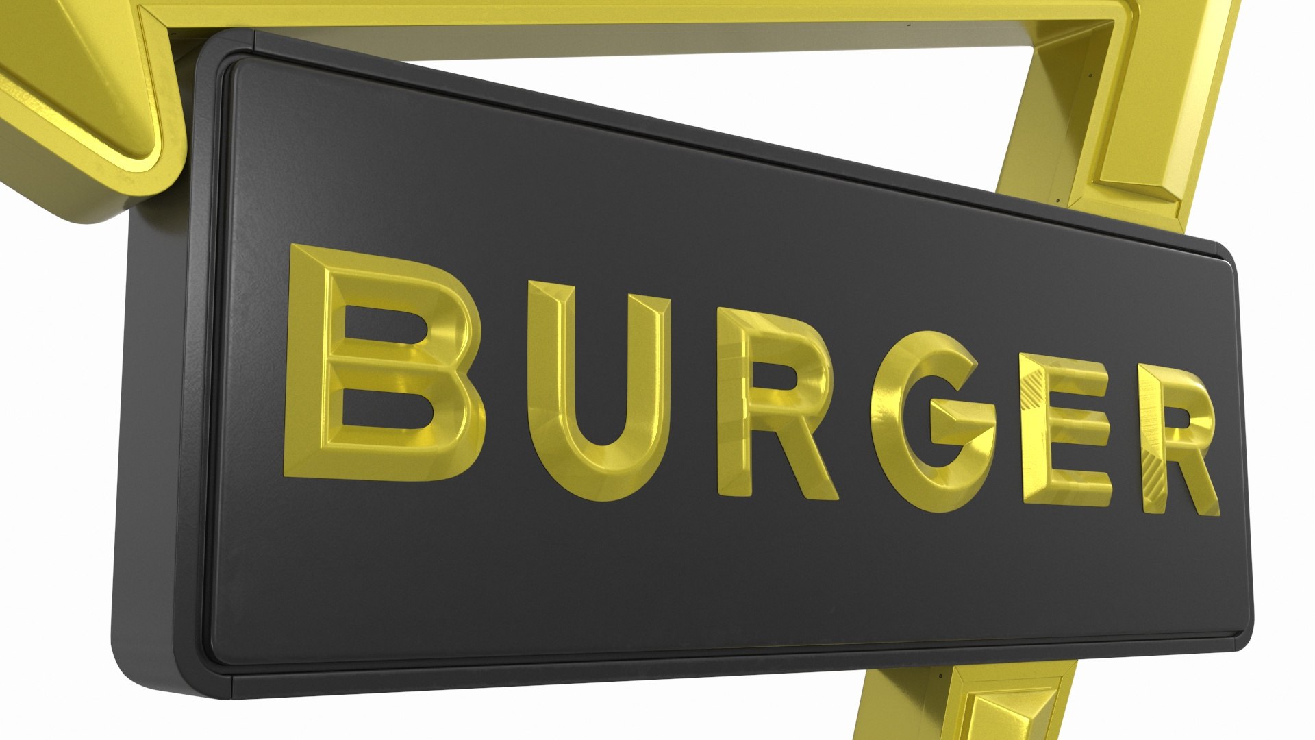 Black Gold Burger Sign 3D Model - TurboSquid 2277614