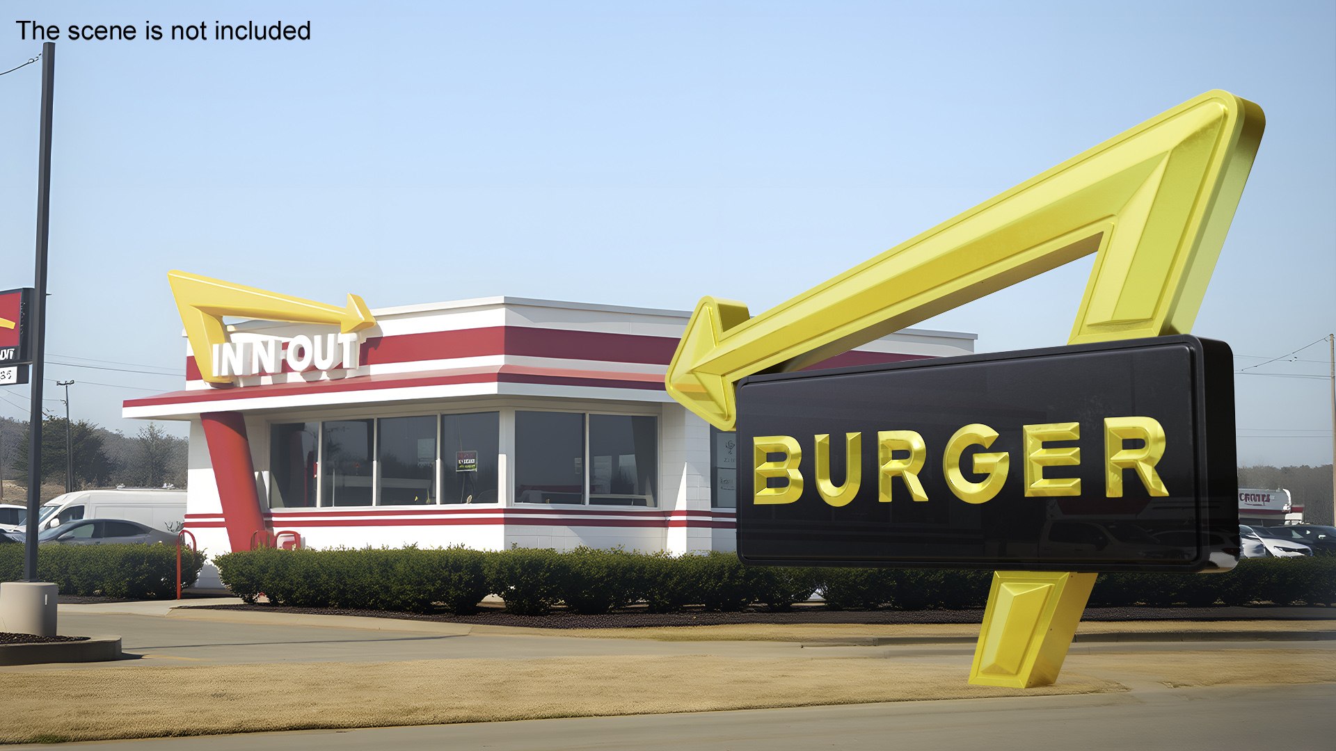 Black Gold Burger Sign 3D Model - TurboSquid 2277614
