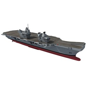 HMS Queen Elizabeth Aircraft Carrier 3D Model