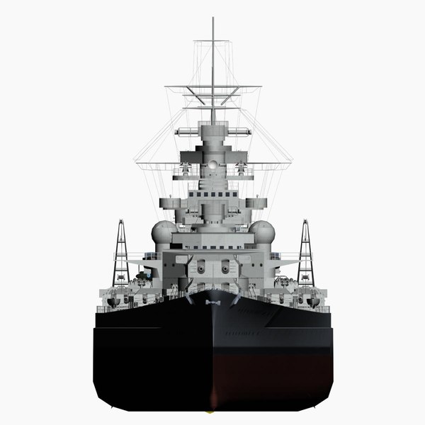 Battleship Bismarck Ww2 German 3d Max