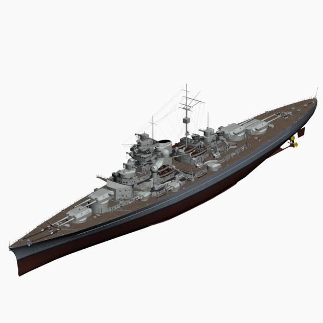 battleship bismarck ww2 german 3d max