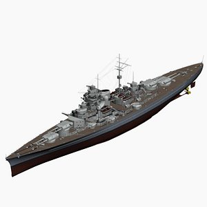 battleship bismarck ww2 german 3d max
