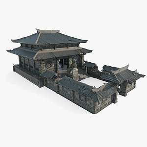 Asian ancient architecture imperial tombs relics max model