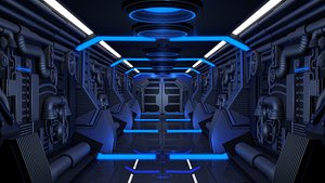 3D sci fi corridor
