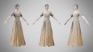 Dress 27 Grullo With Design 3D model