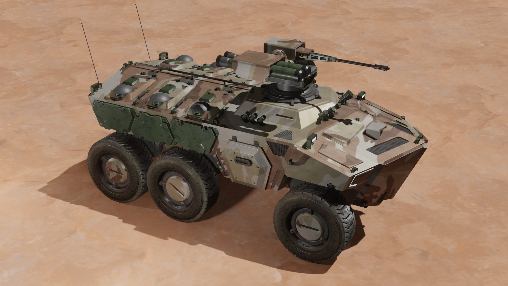 3D Sci-fi APC Desert Camouflage Model - TurboSquid 2128420