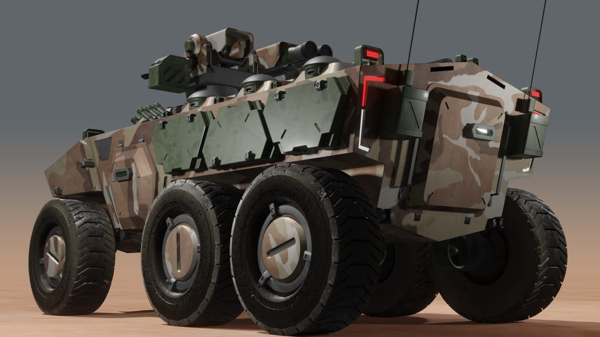 3D Sci-fi APC Desert Camouflage Model - TurboSquid 2128420