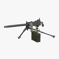 M1919 Browning 30cal Machine Gun Mounted on the Tripod