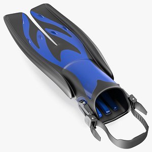 3D Twin Jet Open Heel Split Fin Blue