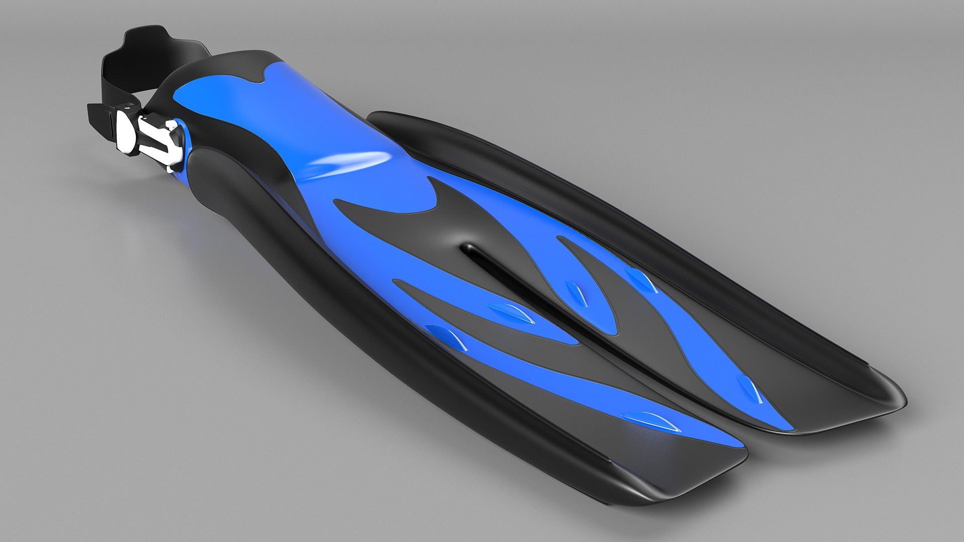 3D Twin Jet Open Heel Split Fin Blue - TurboSquid 2146512