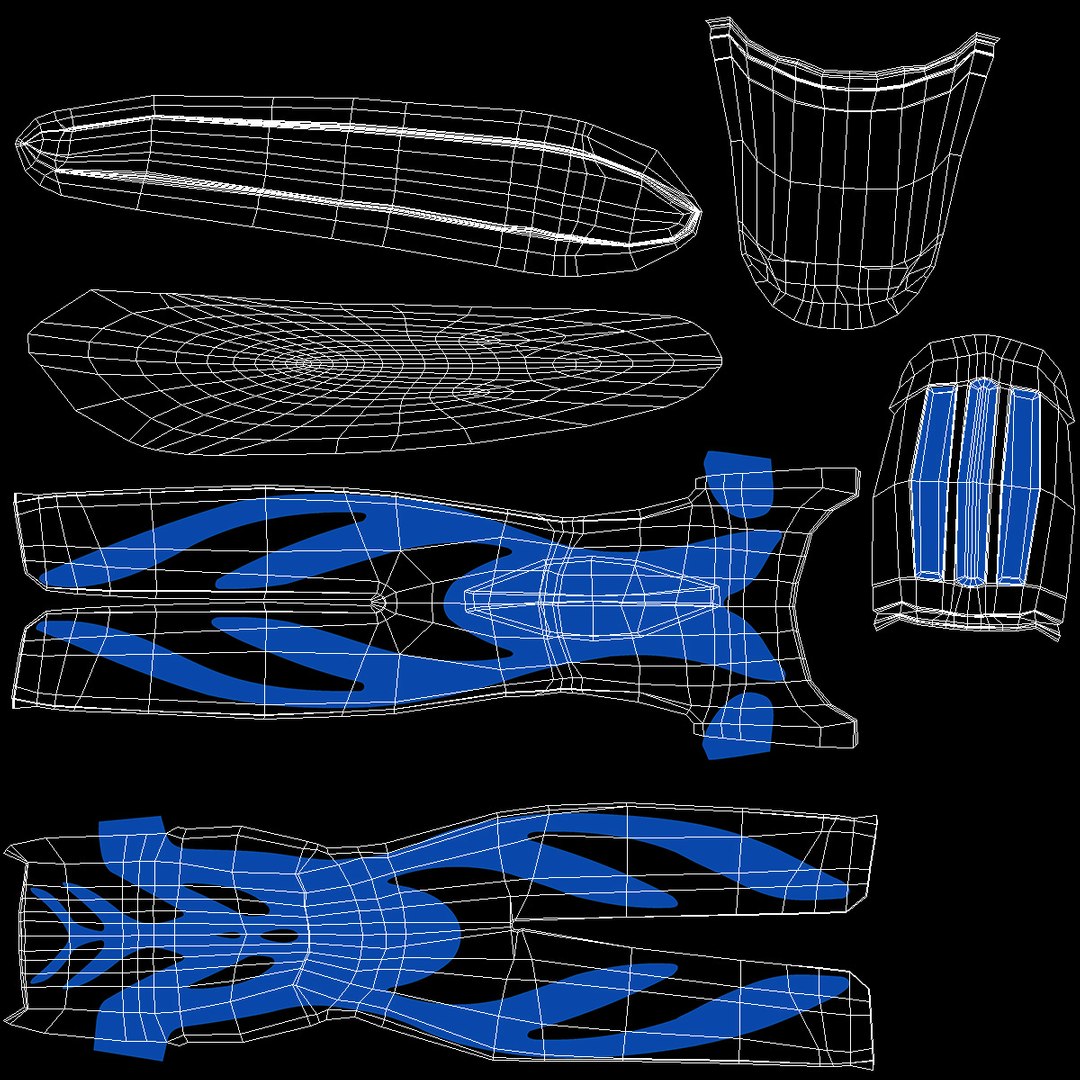 3D Twin Jet Open Heel Split Fin Blue - TurboSquid 2146512