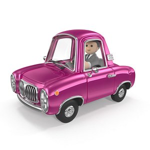 Cartoon car with driver