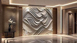 decor set wall panel wall relief mural CNC 38 3D model