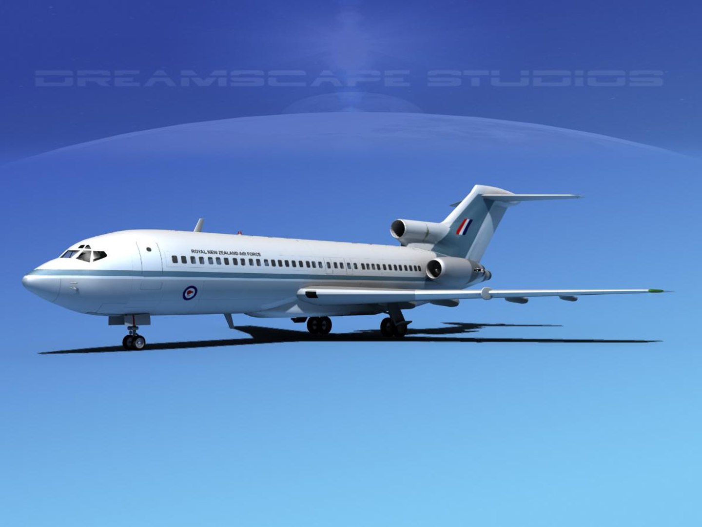 airline boeing 727 727-100 3d max