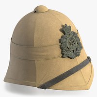 Used Victorian British Army Helmet Beige 24th Regiment Badge