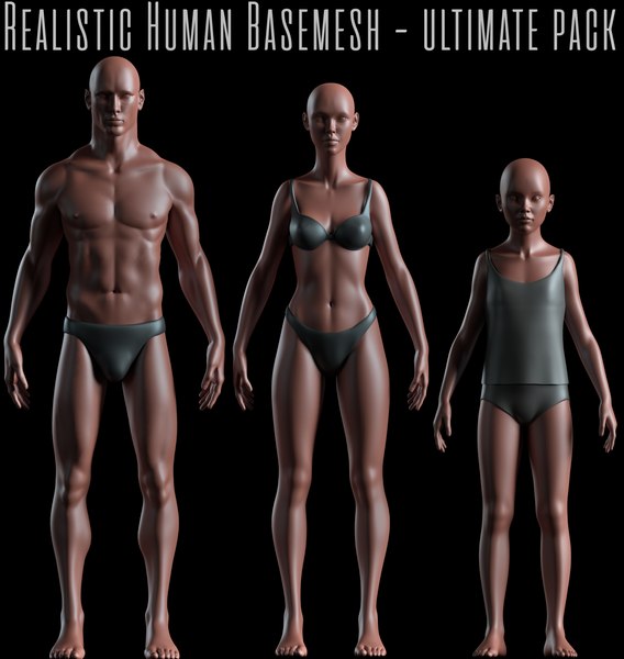 modelo 3d Base del cuerpo humano realista - UVMapped - Rigged - TurboSquid  1425464