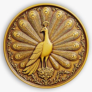 High Detail Peacock Relief for CNC Laser and 3D Print STL File and 4K Grayscale TIF 3D model