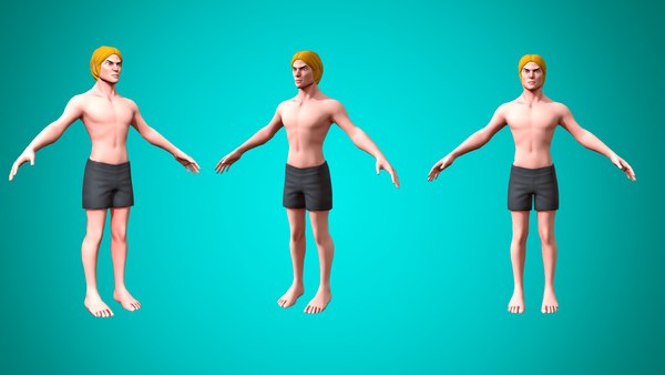 modelo 3d Ricky: personaje masculino estilizado - malla base Game Ready ...