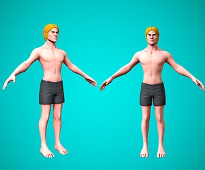 3D model Ricky: Stylized Male Character - Game Ready Base mesh