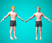 Ricky: Stylized Male Character - Game Ready Base mesh