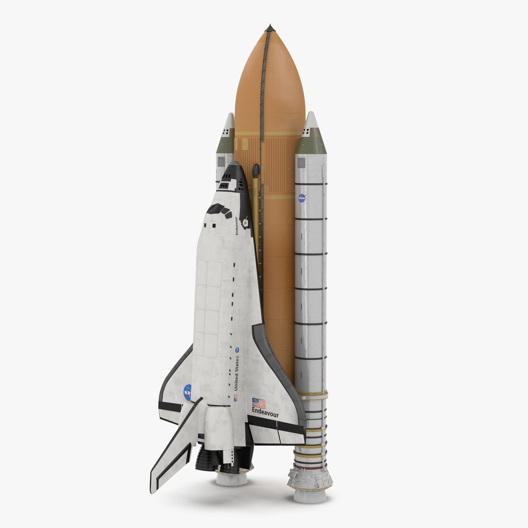 Space Shuttle Endeavour With Boosters 3D model preview