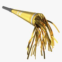 New Year Horn Noisemaker Golden