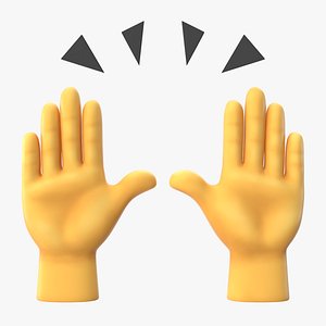 3D raising hands emoji model