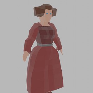 Low Poly Medieval Princess Rigged