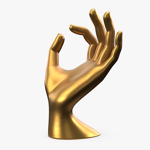 3D Jewelry Display OK Hand Golden
