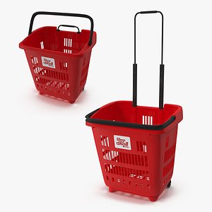 plastic roll shopping basket 3D model