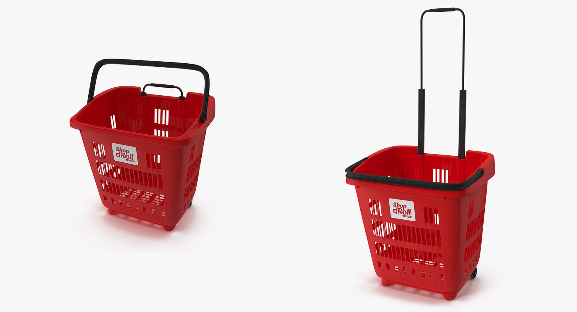 Shopping Baskets and Trolley Collection 8 3D model preview