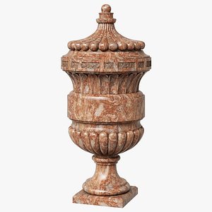 3D Large Louis Xiv Porta Santa Rara Marble Urn