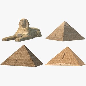 3D model great sphinx pyramids giza