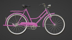 3D model women pink bike
