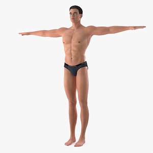 fit athletic man rigged 3D model