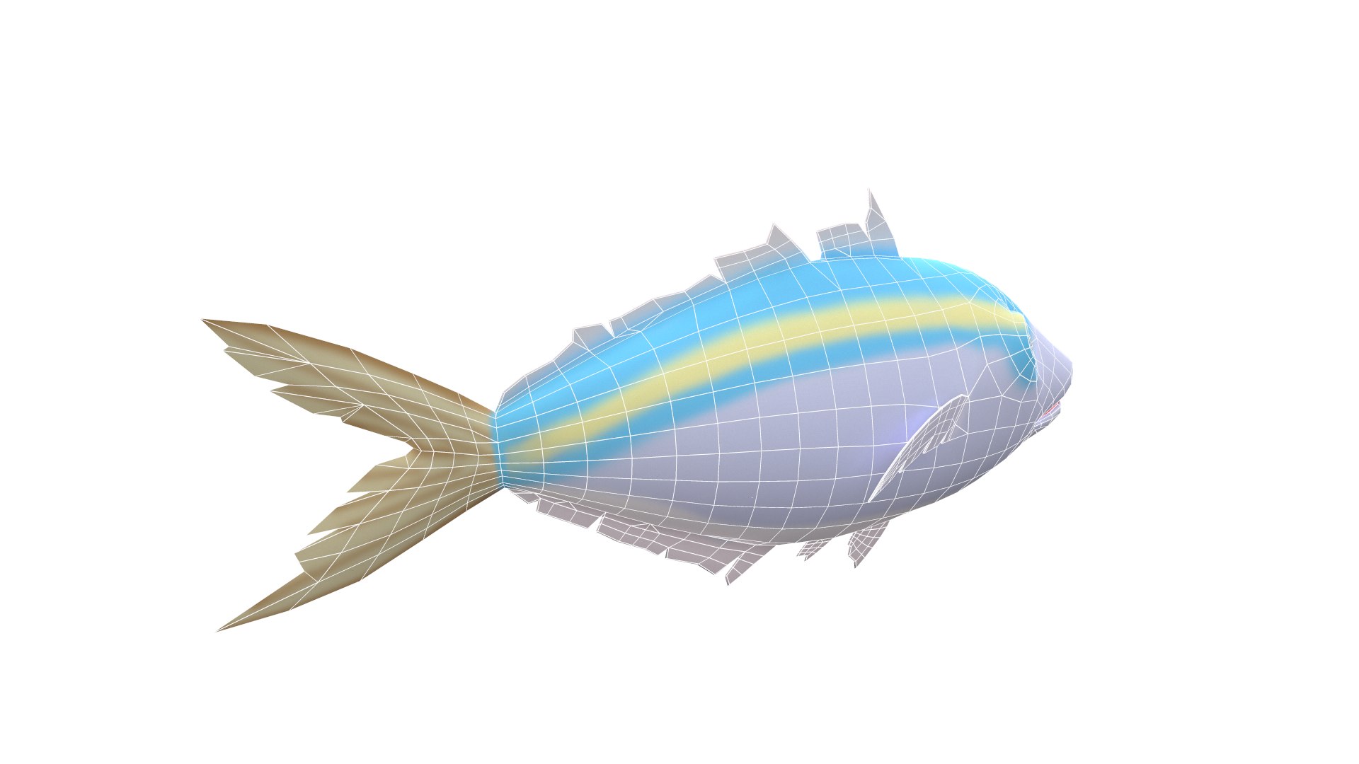 3D Yellowstripe Scad Fish Toon - TurboSquid 1585532