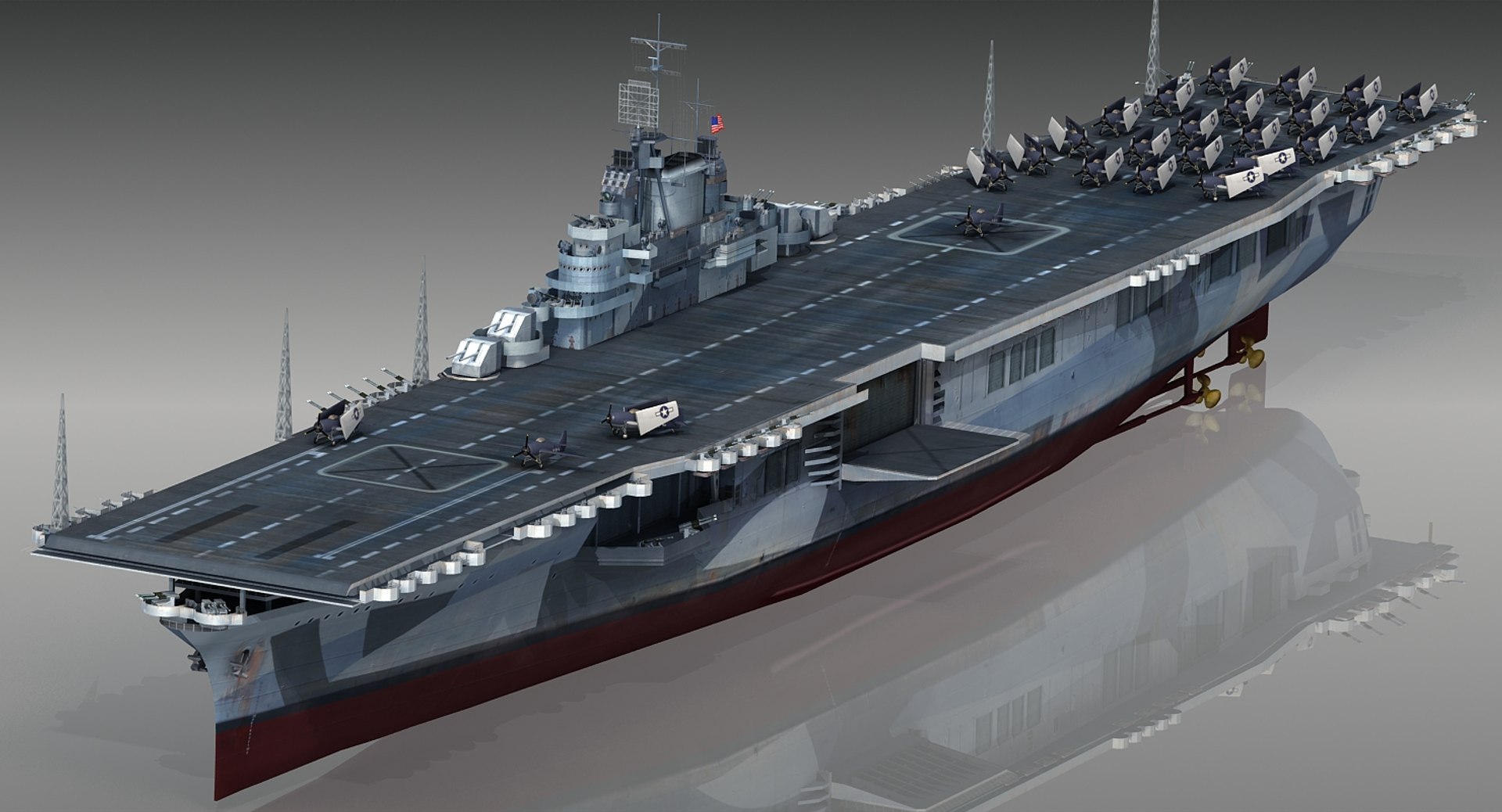 Uss Intrepid Cv-11 1944 3D Model - TurboSquid 1412564