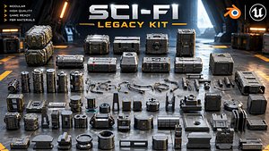 Sci-Fi Industrial Props Kitbash Pack