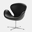 Silla SWAN Arne Jacobsen Fritz Hansen Cuero Negro