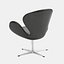 Silla SWAN Arne Jacobsen Fritz Hansen Cuero Negro