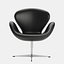 Silla SWAN Arne Jacobsen Fritz Hansen Cuero Negro