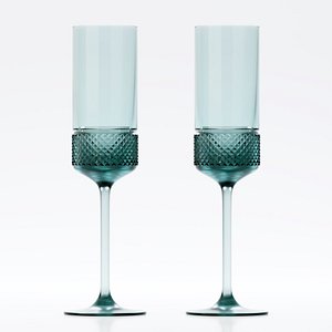 Diamond Point Champagne Flutes