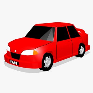 3D Low Poly Sports Sedan Car Vehicle model