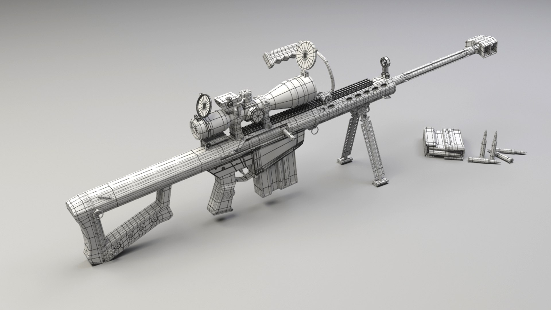 3D sniper rifle gun set model - TurboSquid 1352453