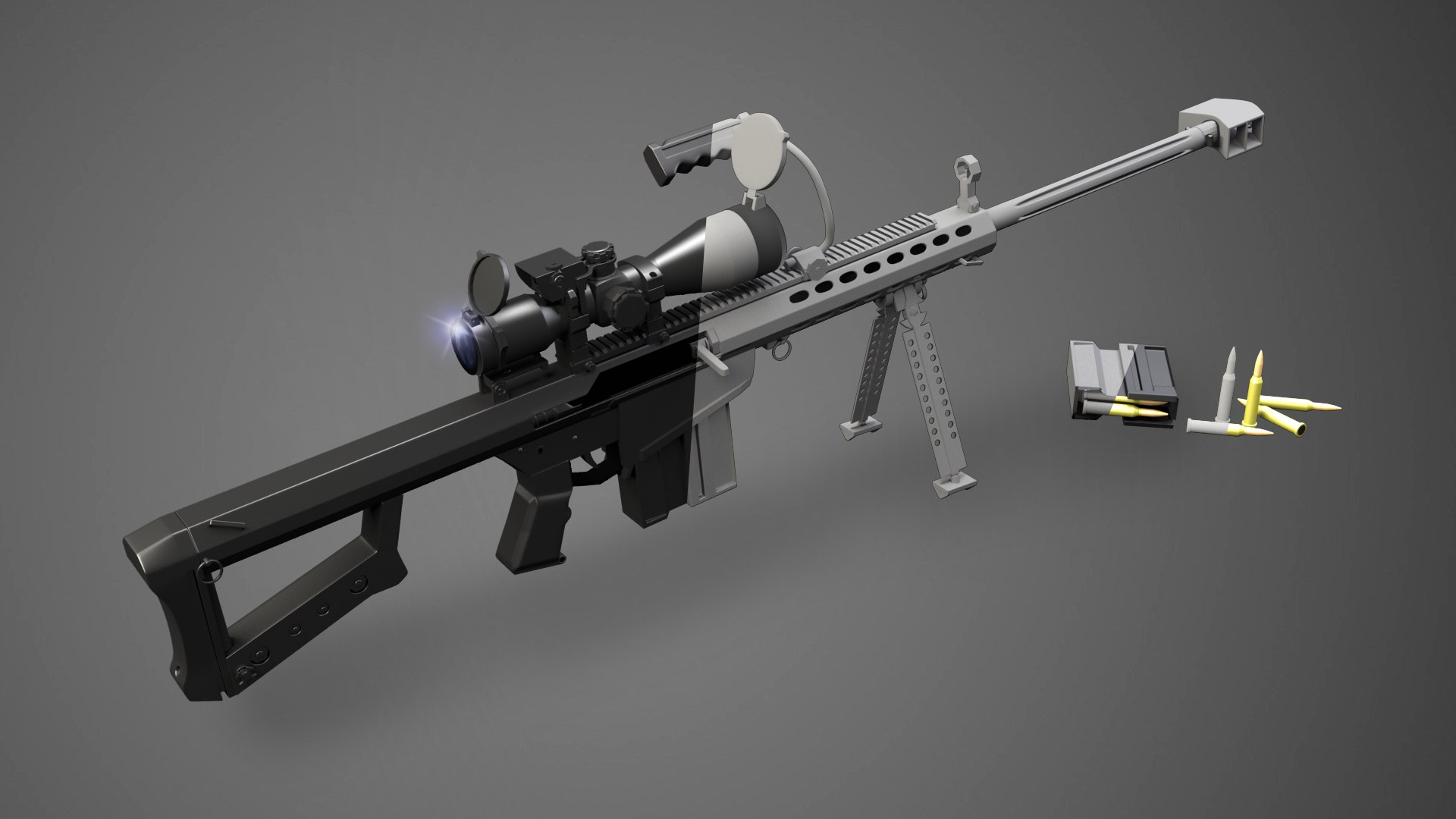 3D sniper rifle gun set model - TurboSquid 1352453